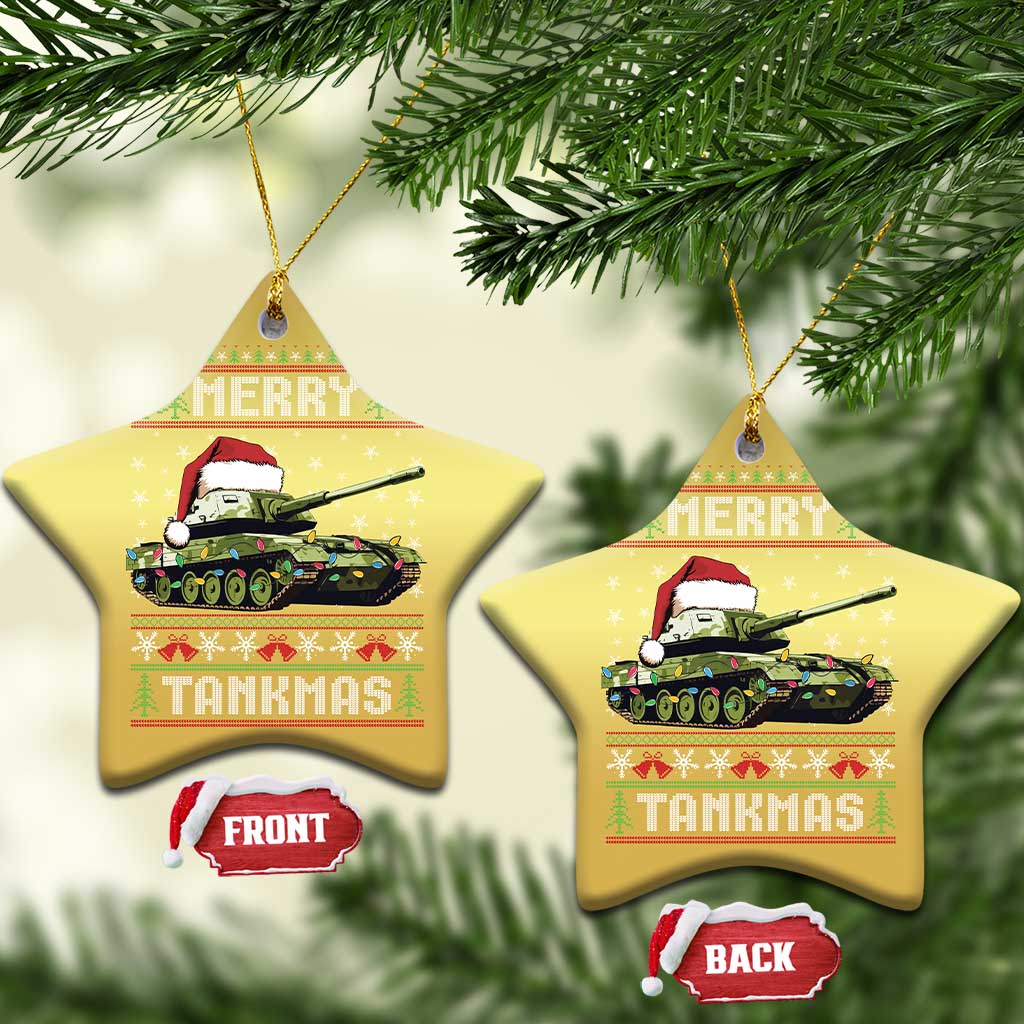 Funny Xmas Veteran Christmas Ornament Merry Tankmas Tank Military Army - Wonder Print Shop