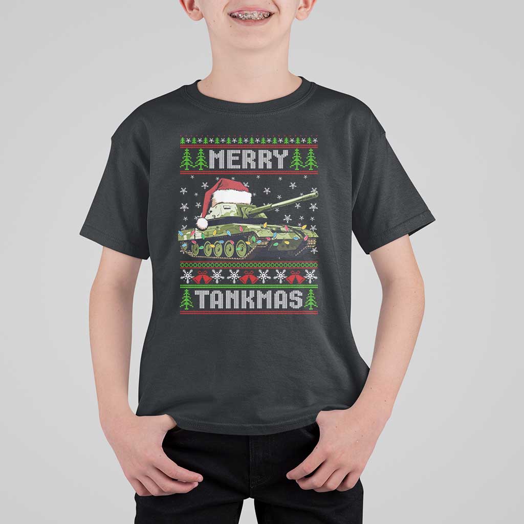 Funny Christmas Veteran T Shirt For Kid Merry Tankmas Tank Military Army - Wonder Print Shop