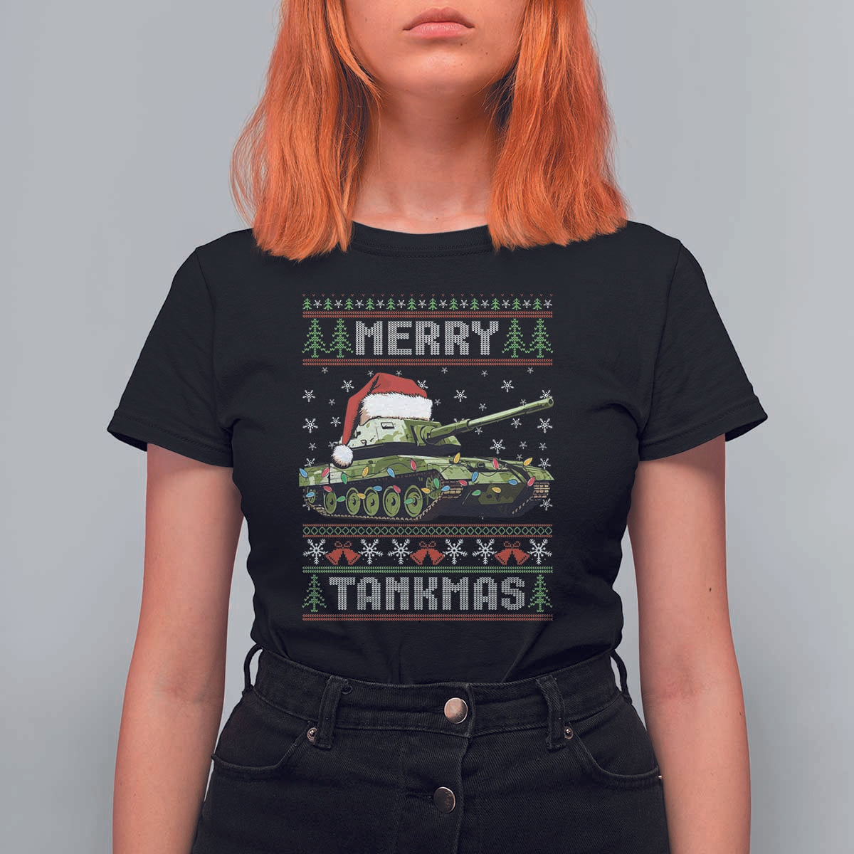 Funny Christmas Veteran T Shirt For Women Merry Tankmas Tank Military Army - Wonder Print Shop
