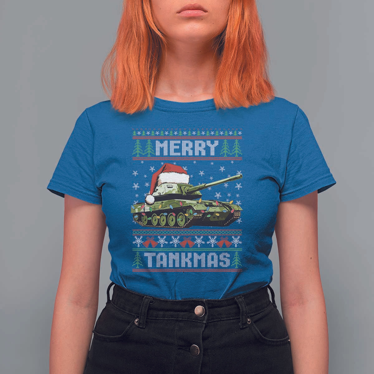 Funny Christmas Veteran T Shirt For Women Merry Tankmas Tank Military Army - Wonder Print Shop
