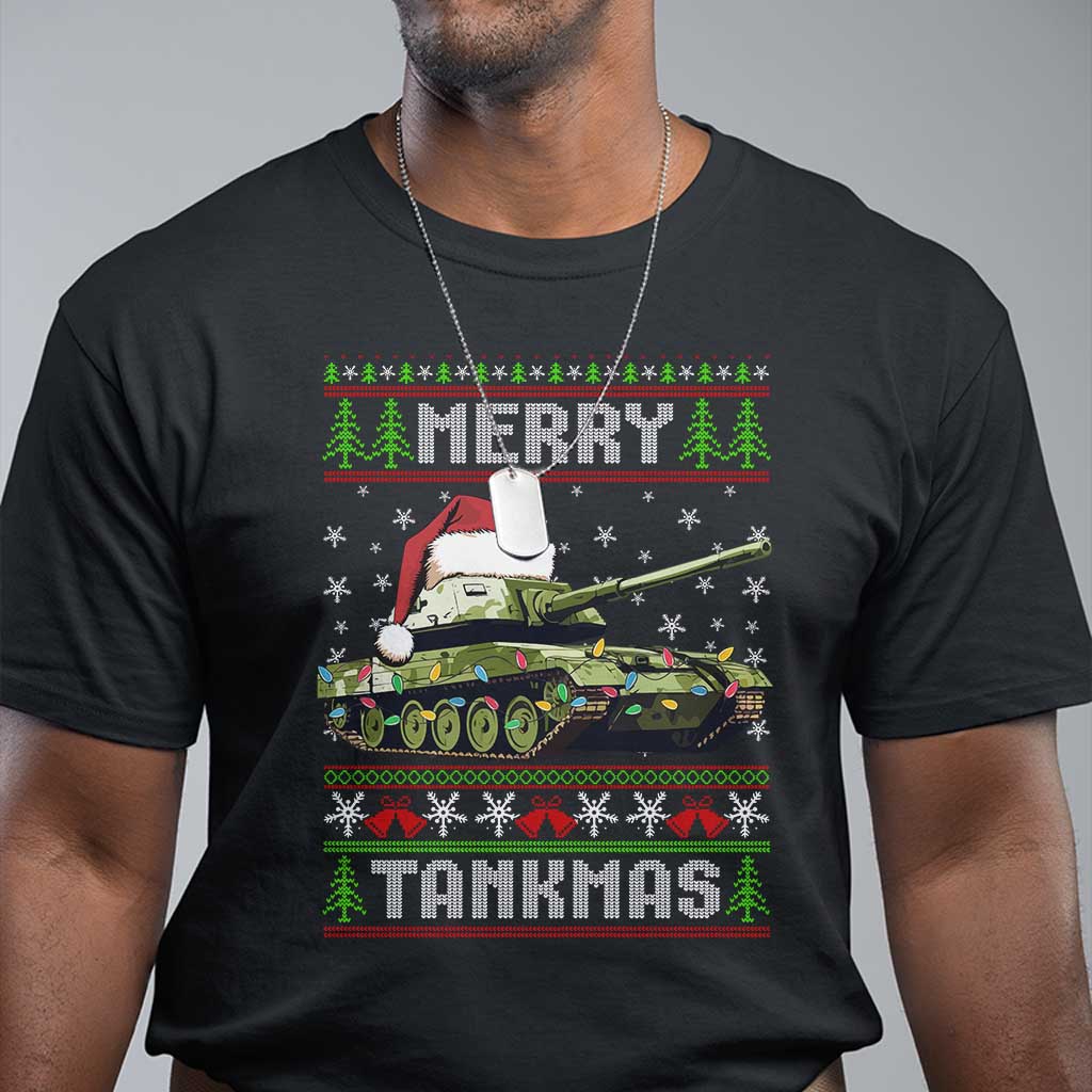 Funny Christmas Veteran T Shirt Merry Tankmas Tank Military Army - Wonder Print Shop
