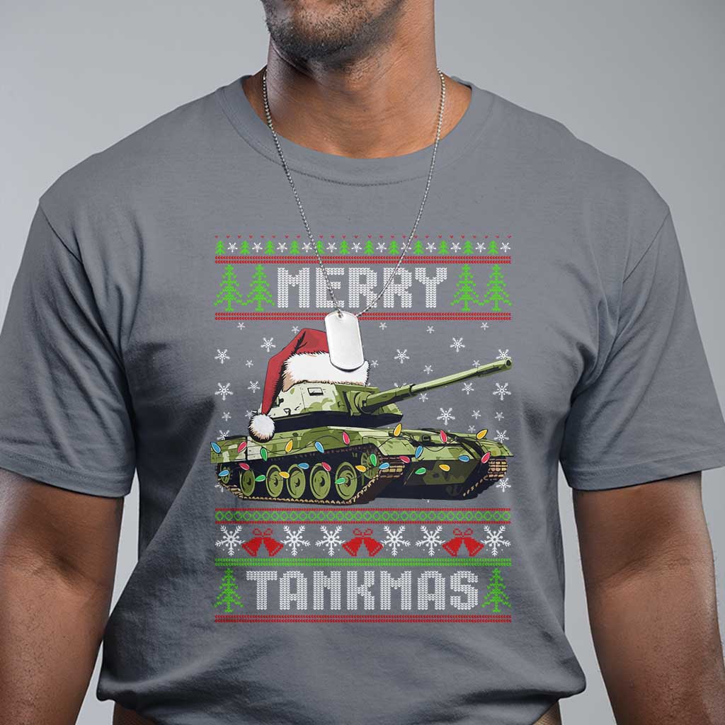 Funny Christmas Veteran T Shirt Merry Tankmas Tank Military Army - Wonder Print Shop