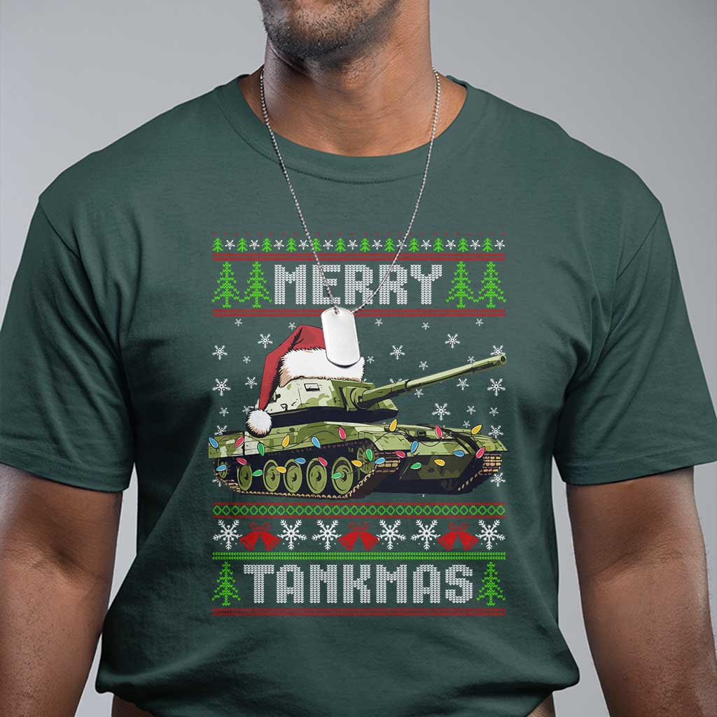 Funny Christmas Veteran T Shirt Merry Tankmas Tank Military Army - Wonder Print Shop