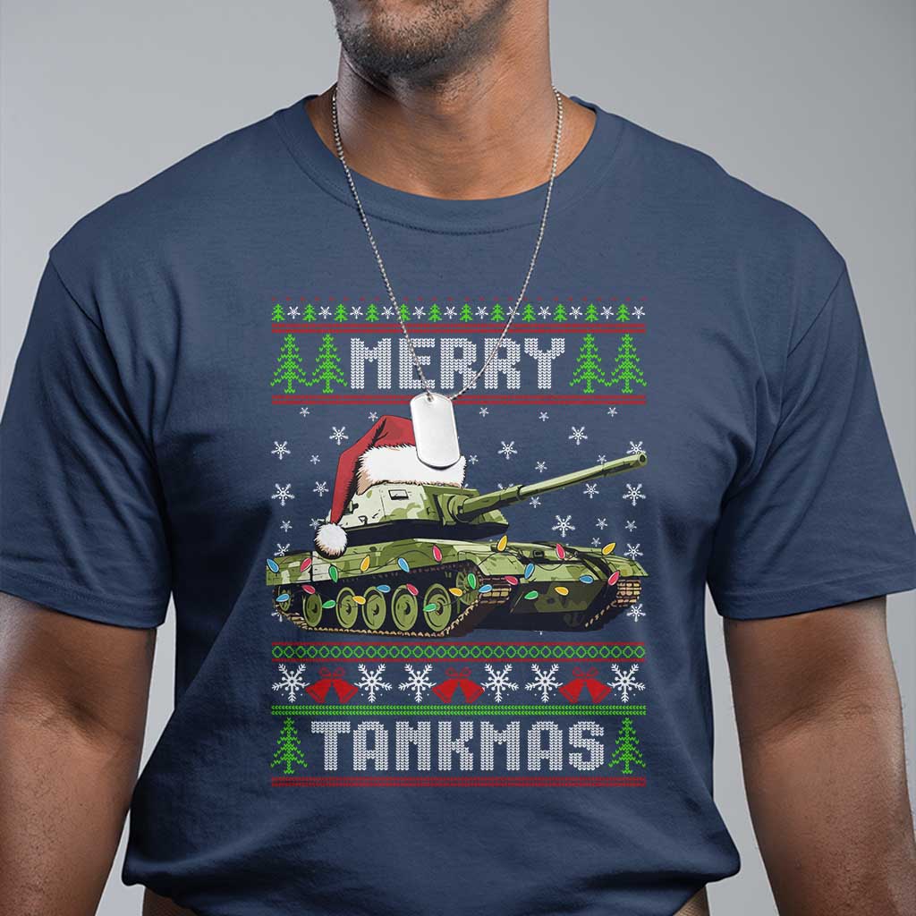 Funny Christmas Veteran T Shirt Merry Tankmas Tank Military Army - Wonder Print Shop