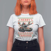 Funny Christmas Military T Shirt For Women Merry Tankmas Tank Veteran Army - Wonder Print Shop