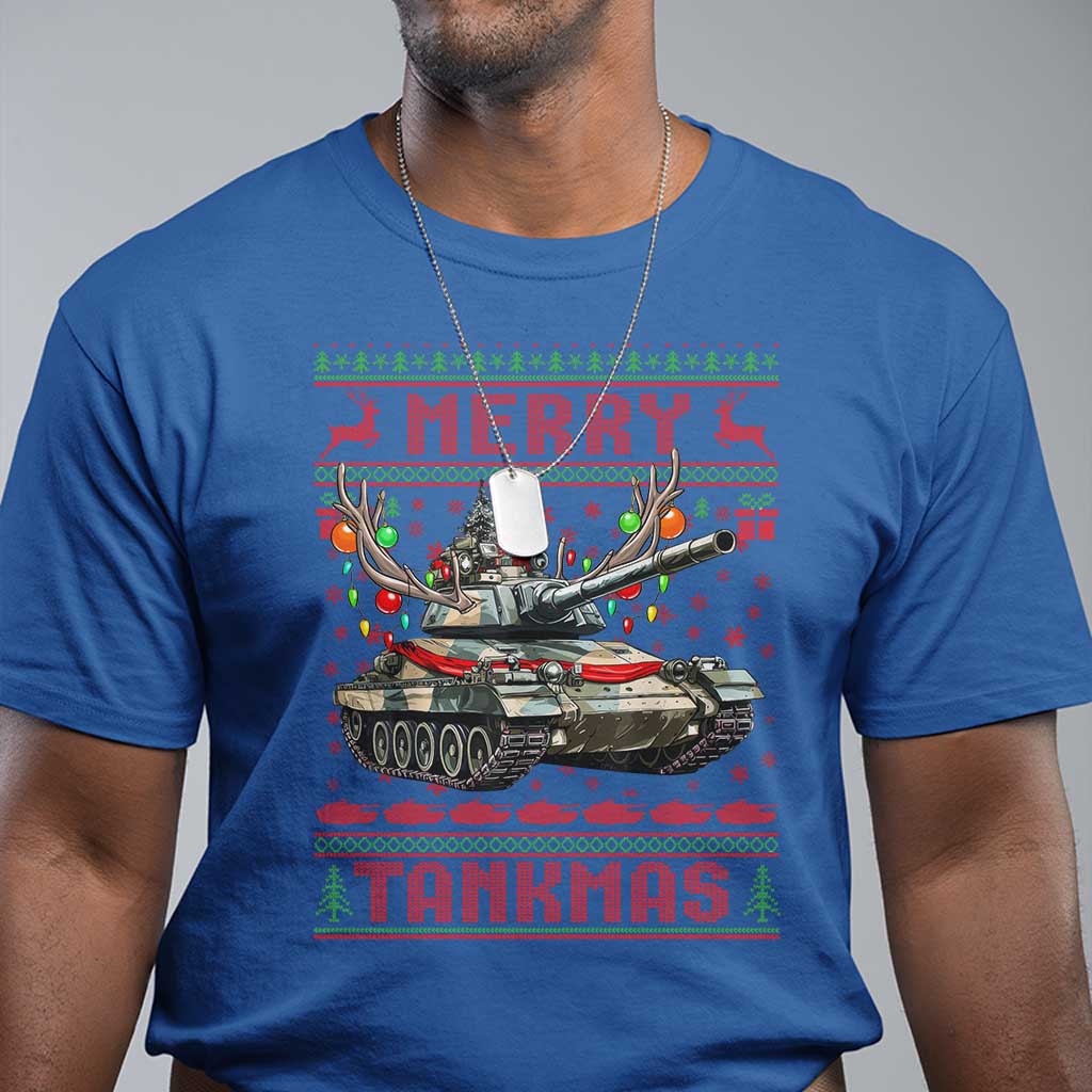 Funny Christmas Military T Shirt Merry Tankmas Tank Veteran Army - Wonder Print Shop