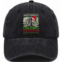 Funny Christmas Veteran Washed Cotton Baseball Cap Have Yourself A Military Christmas