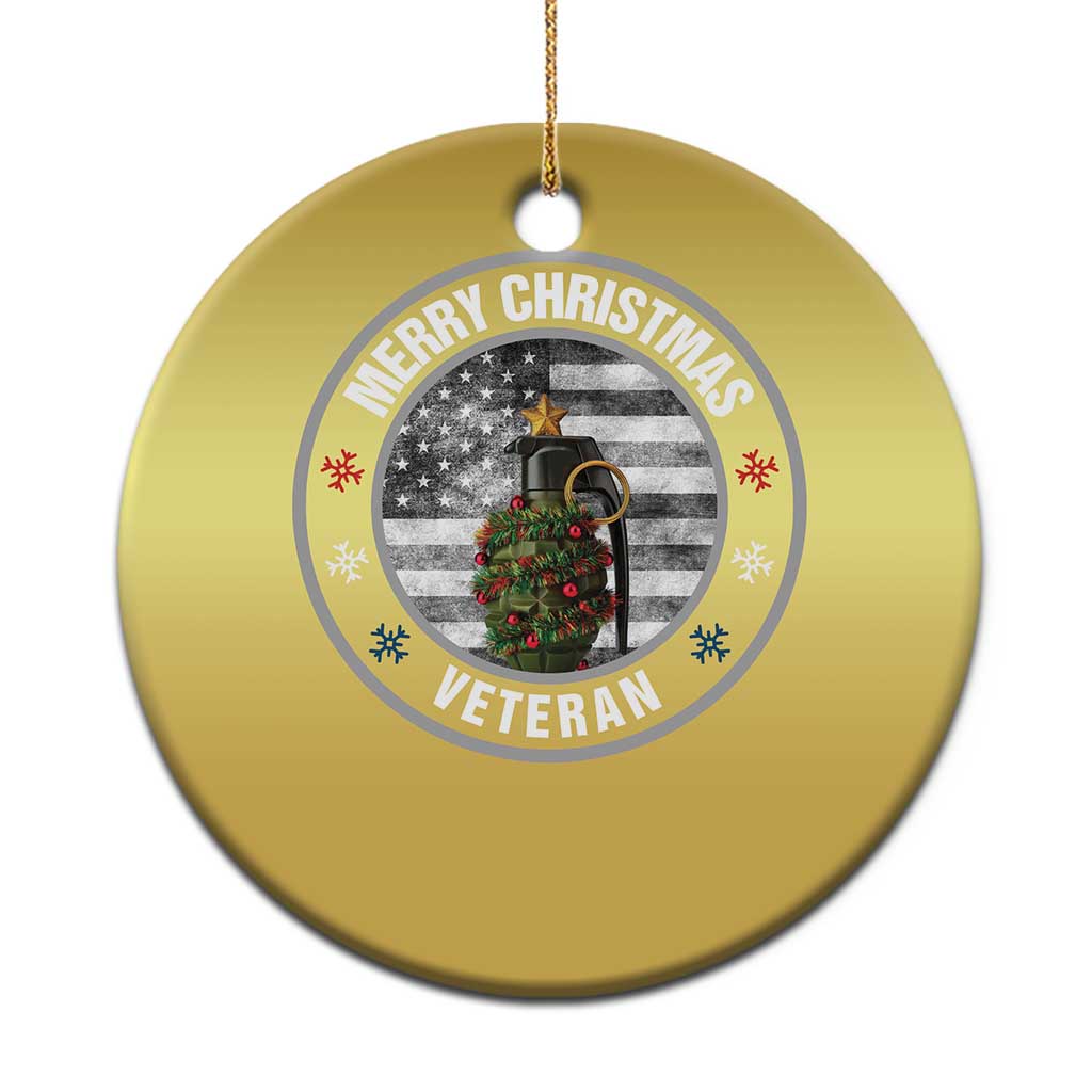 Merry Xmas Veteran Christmas Ornament Grenade Christmas Tree America Flag Patriotic - Wonder Print Shop