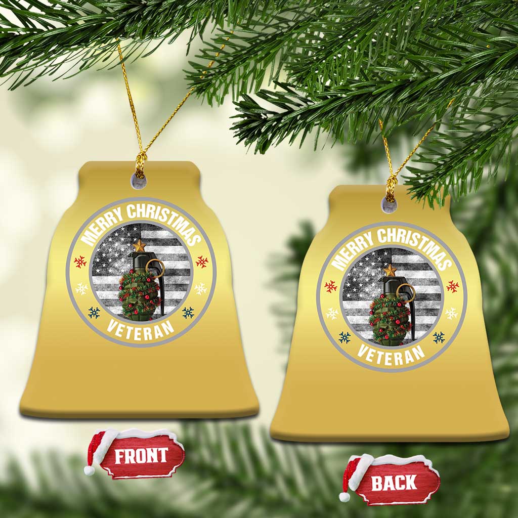 Merry Xmas Veteran Christmas Ornament Grenade Christmas Tree America Flag Patriotic - Wonder Print Shop