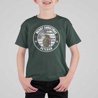 Merry Xmas Veteran T Shirt For Kid Grenade Christmas Tree America Flag Patriotic - Wonder Print Shop