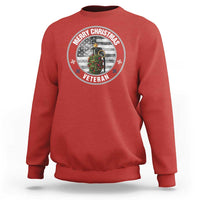 Merry Xmas Veteran Sweatshirt Grenade Christmas Tree America Flag Patriotic - Wonder Print Shop