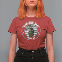 Merry Xmas Veteran T Shirt For Women Grenade Christmas Tree America Flag Patriotic - Wonder Print Shop