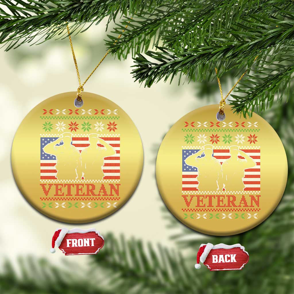 Xmas Veteran Christmas Ornament Soldier America Flag Patriotic - Wonder Print Shop