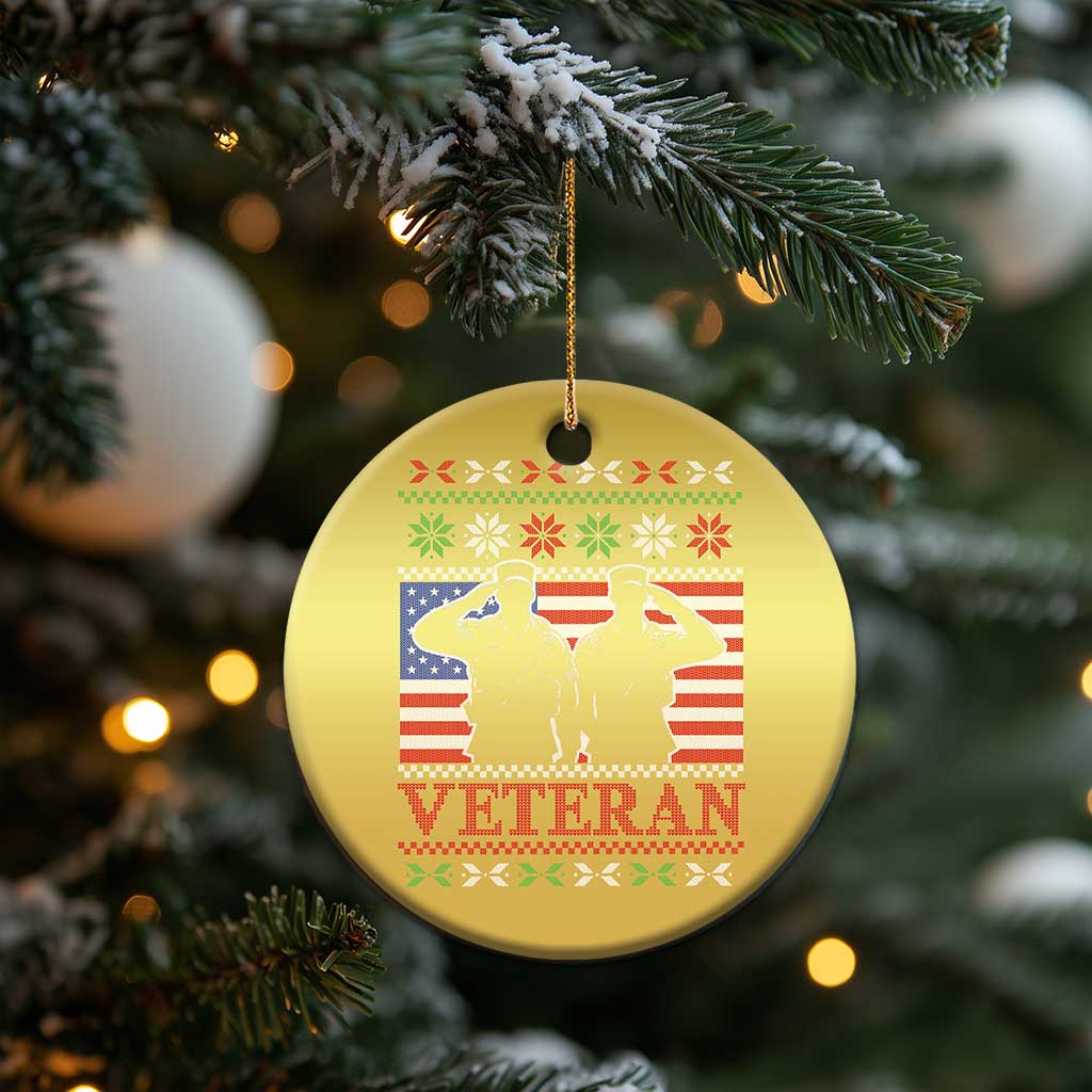 Xmas Veteran Christmas Ornament Soldier America Flag Patriotic - Wonder Print Shop