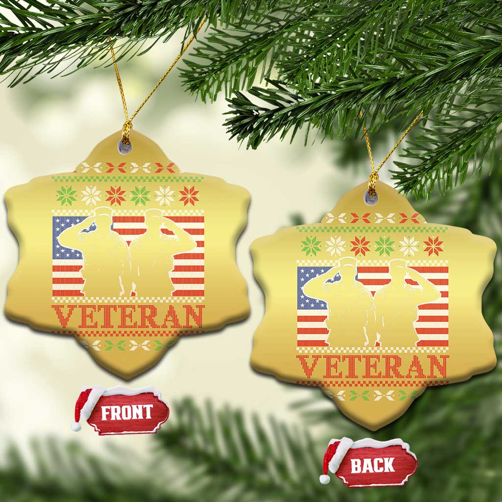 Xmas Veteran Christmas Ornament Soldier America Flag Patriotic - Wonder Print Shop
