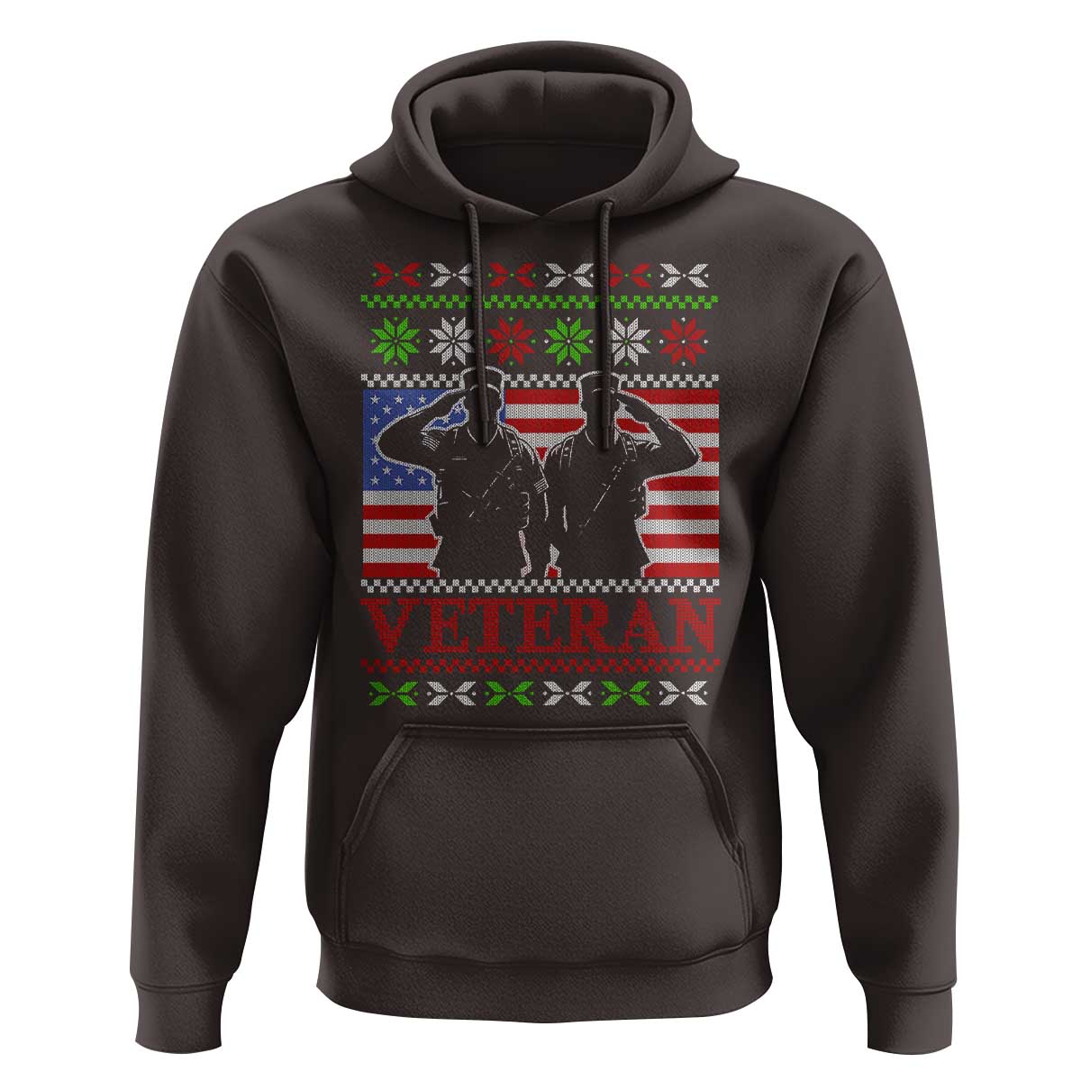 Christmas Veteran Hoodie Soldier America Flag Patriotic