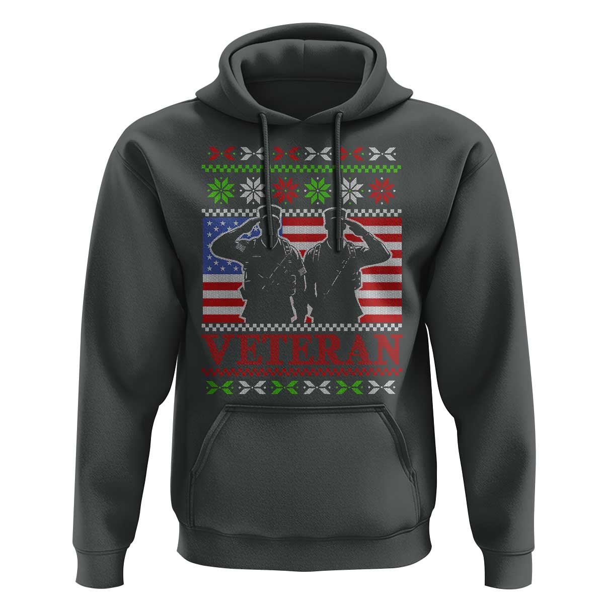 Christmas Veteran Hoodie Soldier America Flag Patriotic