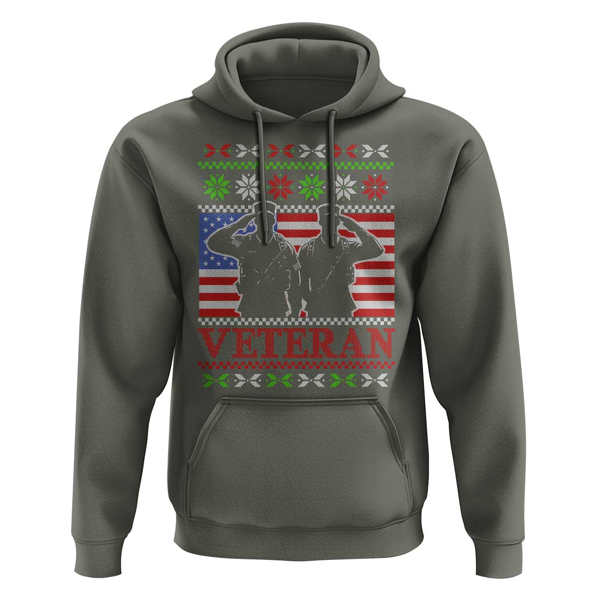 Christmas Veteran Hoodie Soldier America Flag Patriotic