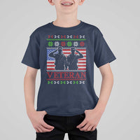 Christmas Veteran T Shirt For Kid Soldier America Flag Patriotic - Wonder Print Shop