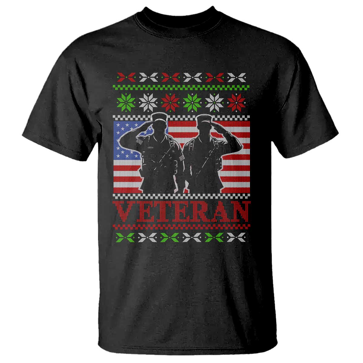 Christmas Veteran T Shirt Soldier America Flag Patriotic - Wonder Print Shop