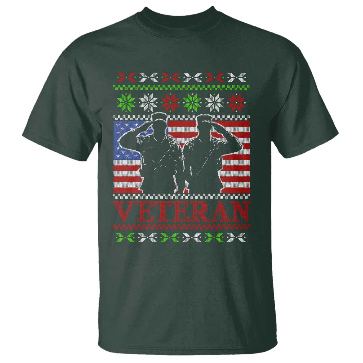 Christmas Veteran T Shirt Soldier America Flag Patriotic - Wonder Print Shop