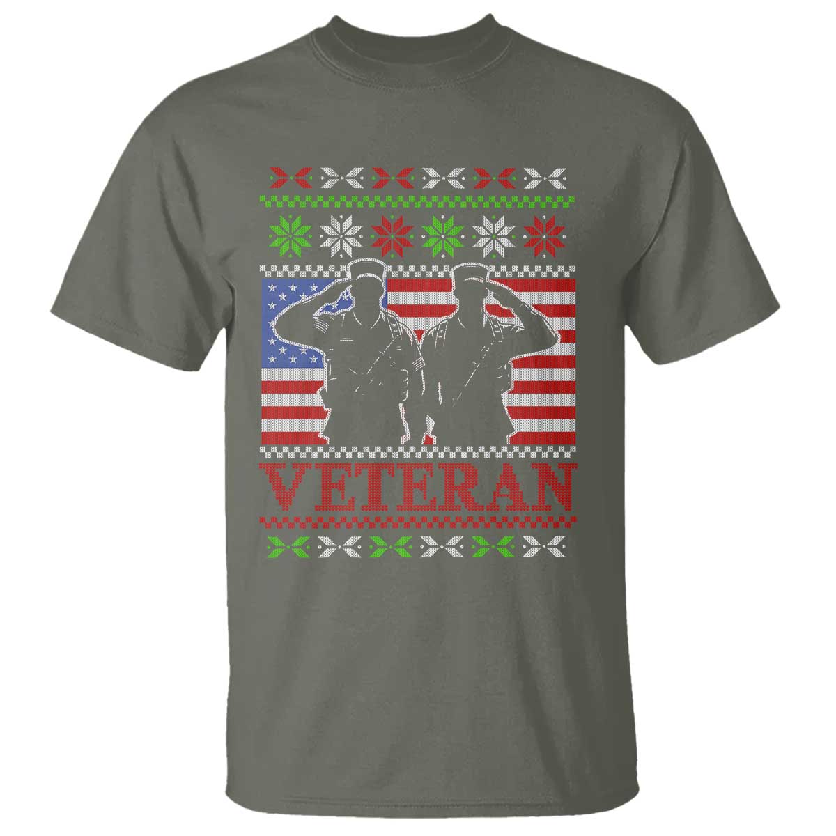 Christmas Veteran T Shirt Soldier America Flag Patriotic - Wonder Print Shop
