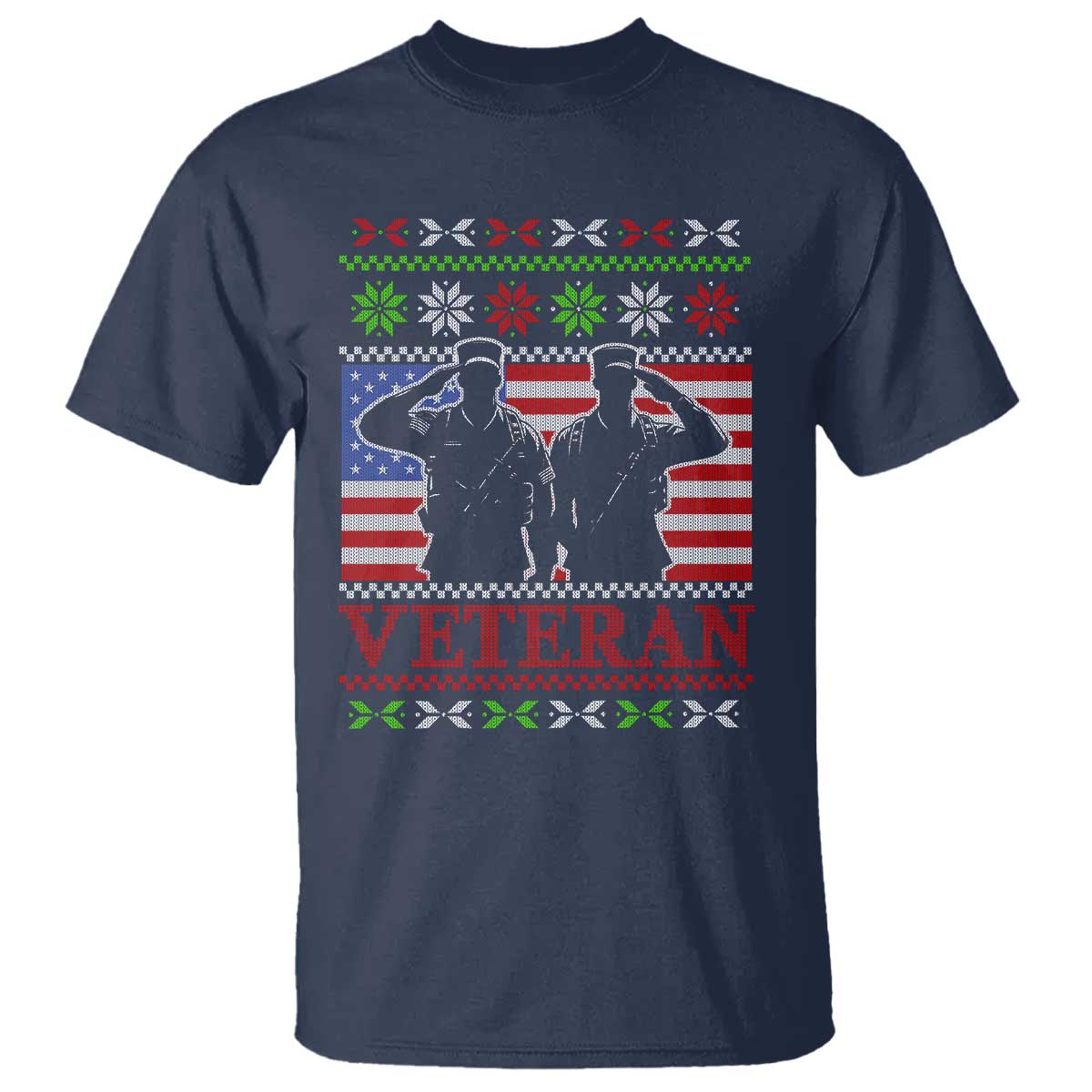 Christmas Veteran T Shirt Soldier America Flag Patriotic - Wonder Print Shop