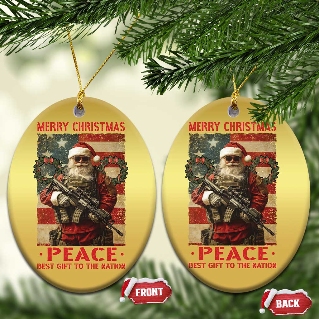 Christmas Veteran Christmas Ornament Peace Best Gift To The Nation Santa Army - Wonder Print Shop