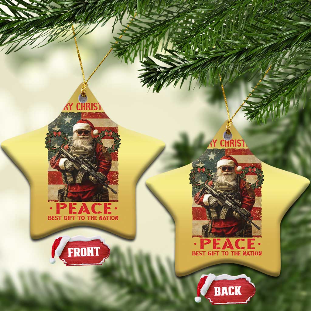 Christmas Veteran Christmas Ornament Peace Best Gift To The Nation Santa Army - Wonder Print Shop