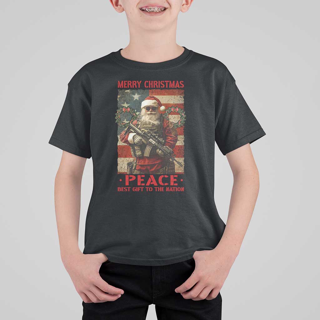 Christmas Veteran T Shirt For Kid Peace Best Gift To The Nation Santa Army - Wonder Print Shop