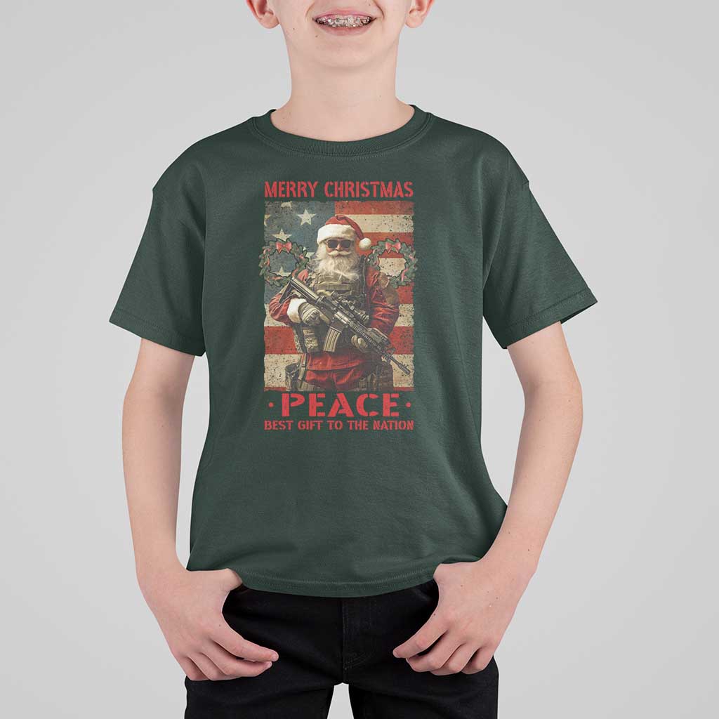 Christmas Veteran T Shirt For Kid Peace Best Gift To The Nation Santa Army - Wonder Print Shop