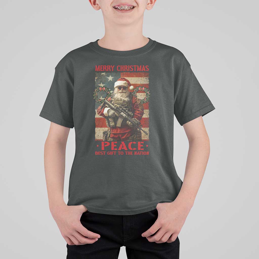 Christmas Veteran T Shirt For Kid Peace Best Gift To The Nation Santa Army - Wonder Print Shop