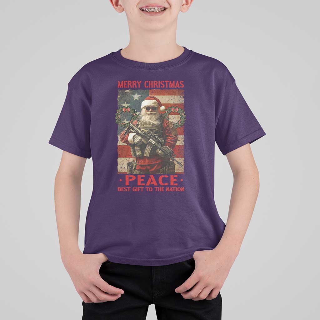 Christmas Veteran T Shirt For Kid Peace Best Gift To The Nation Santa Army - Wonder Print Shop