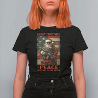 Christmas Veteran T Shirt For Women Peace Best Gift To The Nation Santa Army - Wonder Print Shop