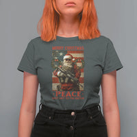 Christmas Veteran T Shirt For Women Peace Best Gift To The Nation Santa Army - Wonder Print Shop
