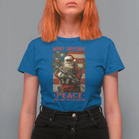 Christmas Veteran T Shirt For Women Peace Best Gift To The Nation Santa Army - Wonder Print Shop