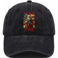 Christmas Veteran Washed Cotton Baseball Cap Peace Best Gift To The Nation Santa Army
