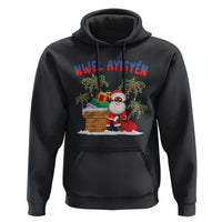 Funny Haitian Christmas Hoodie Nwel Ayisen Creole Santa Palm Tree