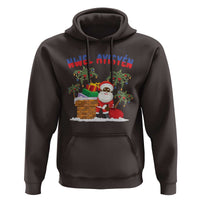 Funny Haitian Christmas Hoodie Nwel Ayisen Creole Santa Palm Tree