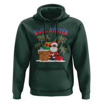 Funny Haitian Christmas Hoodie Nwel Ayisen Creole Santa Palm Tree
