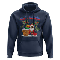 Funny Haitian Christmas Hoodie Nwel Ayisen Creole Santa Palm Tree