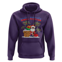 Funny Haitian Christmas Hoodie Nwel Ayisen Creole Santa Palm Tree