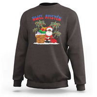 Funny Haitian Christmas Sweatshirt Nwel Ayisen Creole Santa Palm Tree - Wonder Print Shop