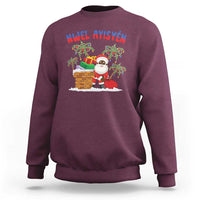 Funny Haitian Christmas Sweatshirt Nwel Ayisen Creole Santa Palm Tree - Wonder Print Shop