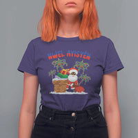 Funny Haitian Christmas T Shirt For Women Nwel Ayisen Creole Santa Palm Tree - Wonder Print Shop