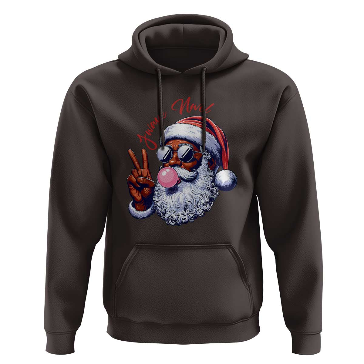 Funny Haitian Christmas Hoodie Jwaye Nwel Creole Cute Black Santa