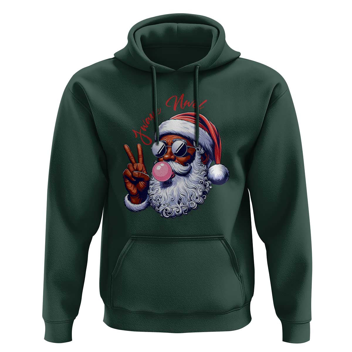 Funny Haitian Christmas Hoodie Jwaye Nwel Creole Cute Black Santa