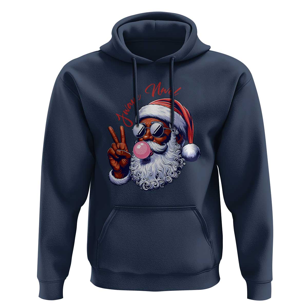 Funny Haitian Christmas Hoodie Jwaye Nwel Creole Cute Black Santa