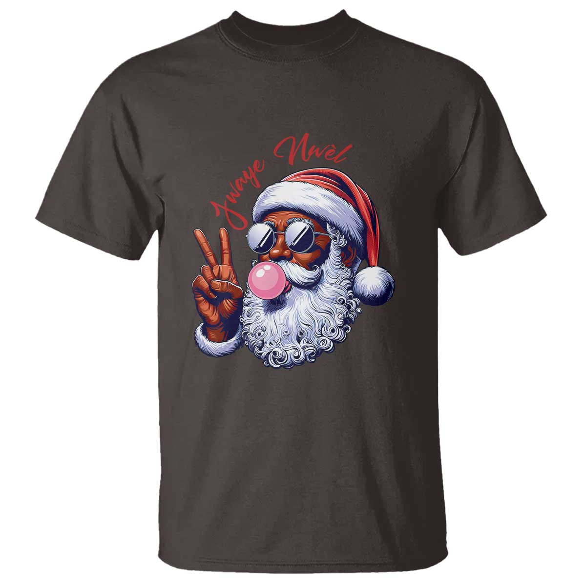 Funny Haitian Christmas T Shirt Jwaye Nwel Creole Cute Black Santa - Wonder Print Shop