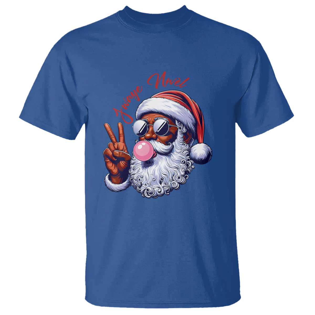 Funny Haitian Christmas T Shirt Jwaye Nwel Creole Cute Black Santa - Wonder Print Shop